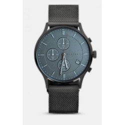 Victoria Men's black metal strap watch