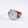 Montre-bracelet Victoria avec bracelet en cuir or rose