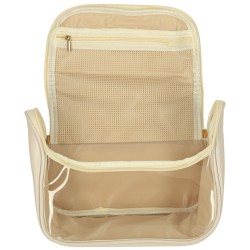 Sac cosmétique pour femmes organisateur de voyage sac de vacances spacieux pour hommes beige
