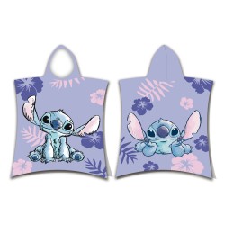 Poncho de plage violet Disney Lilo et Stitch 50x115 cm