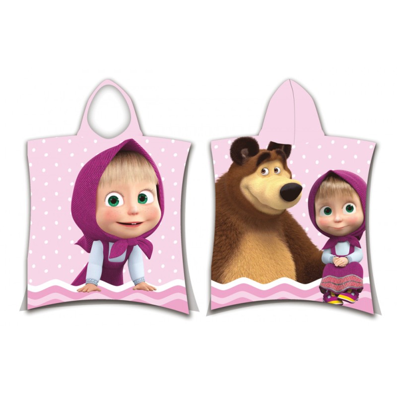 Masha and the Bear beach towel poncho 50*115 cm