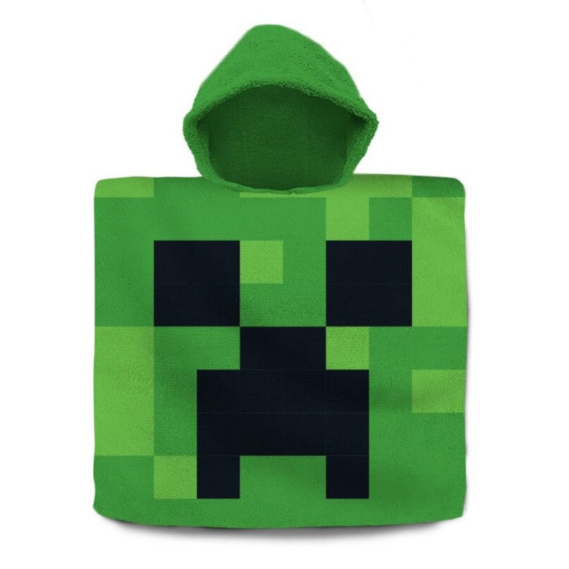 Minecraft Green beach towel poncho 60x120 cm