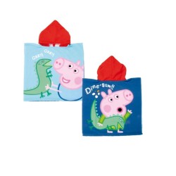 Serviette de plage poncho Peppa Pig Dine-saw 55x110 cm