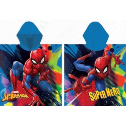 Serviette de plage Poncho Spiderman Bleu 55x110 cm (Séchage rapide)