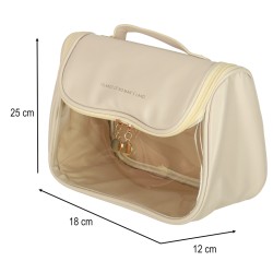Sac cosmétique pour femmes organisateur de voyage sac de vacances spacieux pour hommes beige
