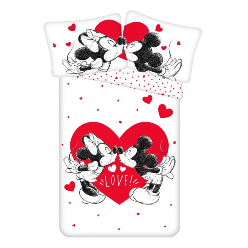 Disney Mickey Minnie Love Bettw√§scheset 140√ó200cm, 70√ó90 cm