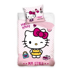 Parure de lit Hello Kitty Style 140 x 200 cm, 70 x 90 cm