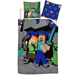 Tapis de jeu Minecraft Blocky Battle 140 x 200 cm, 65 x 65 cm