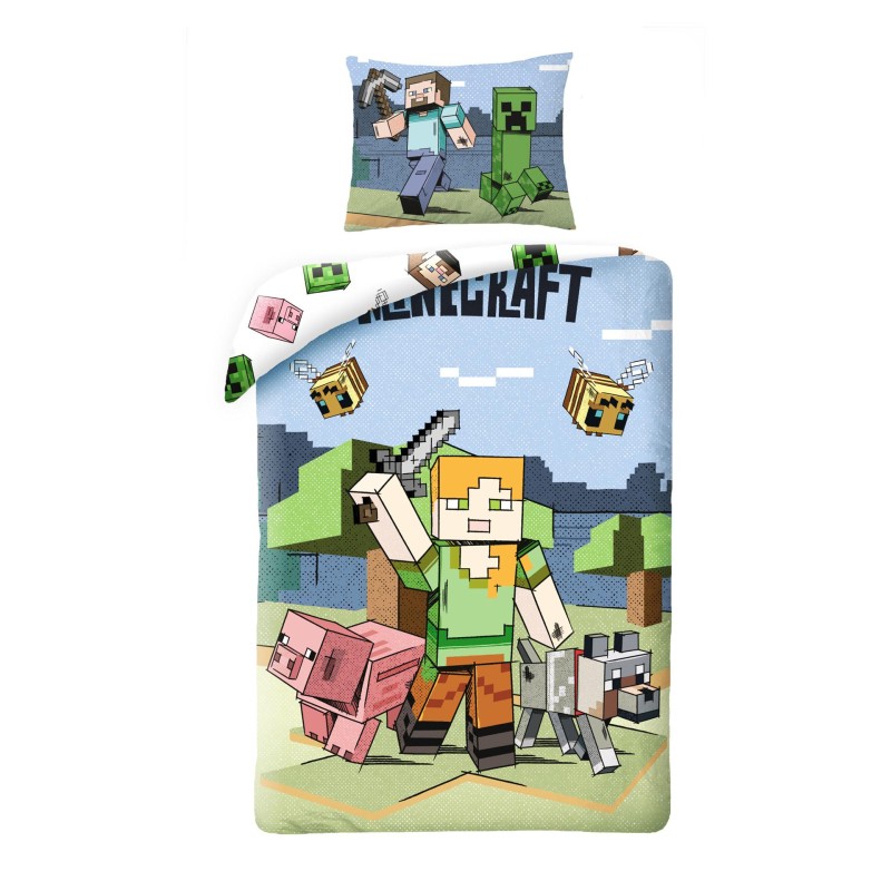 Minecraft Graphic bedding set 140×200cm, 70×90 cm microfibre