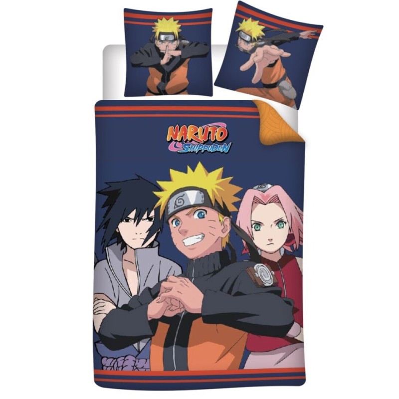 Naruto Confident Trio Parure de lit 140 à 200 cm, 60 à 70 cm