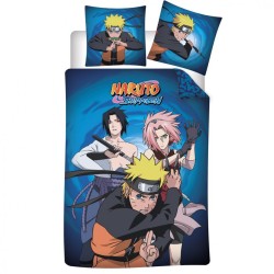 Parure de lit Naruto Ninja Trio 140 x 200 cm, 63 x 63 cm Microfibre