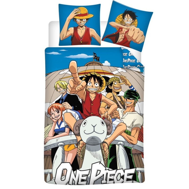 Parure de lit One Piece Going Merry 140 à 200 cm, 65 à 65 cm