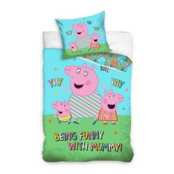 Parure de lit amusante Peppa Pig 140×200 cm, 70x90 cm