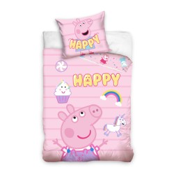 Parure de lit Peppa Pig Happy 140×200 cm, 70×90 cm