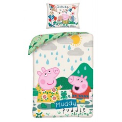 Housse de couette Peppa Pig Muddy 140√ó200cm, 70√ó90 cm