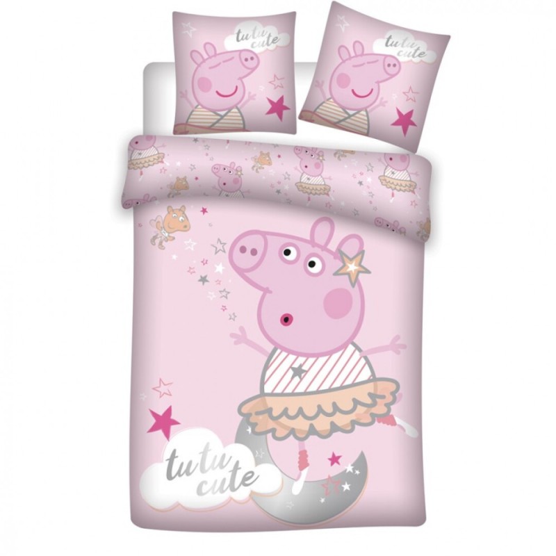 Peppa Pig Tutu Bedding Set 140×200cm, 63×63 cm microfibre