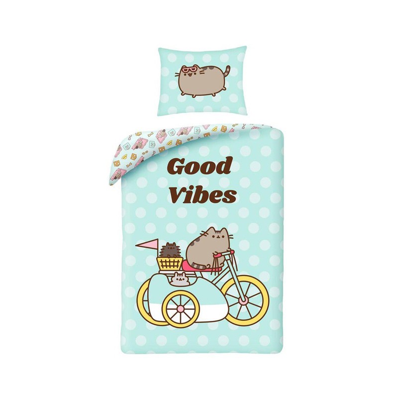 Housse de couette Pusheen le chat Good Vibes 140√ó200cm, 70x90 cm