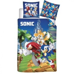 Sonic the Hedgehog Speedy Dreams Parure de lit Sonic the Hedgehog 140√ó200cm, 63√ó63 cm microfibre