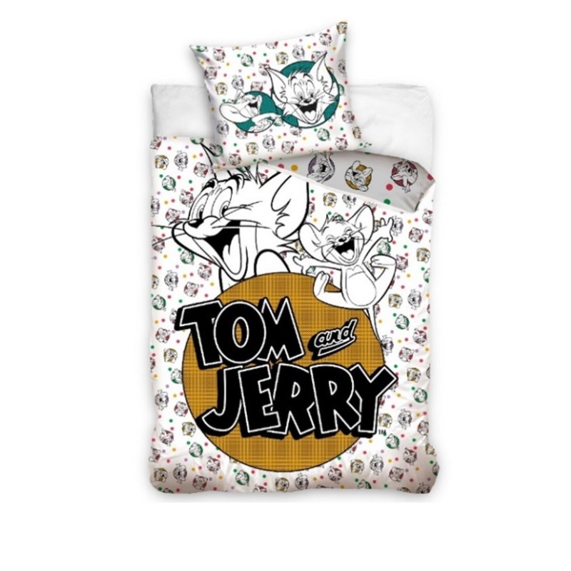 Tom and Jerry White bedding set 140×200cm, 70x90 cm