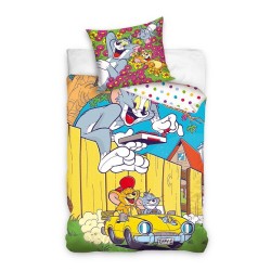 Tom and Jerry Yellow Car bedding set 140×200cm, 70x90 cm