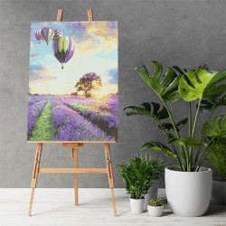 Kit tableau de  peinture  50x40cm champ de lavande