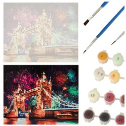 Kit tableau de  peinture  50x40cm champ de Pont