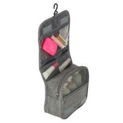 Sac suspendu de voyage cosmétique organisateur de cosmétiques pliant gris
