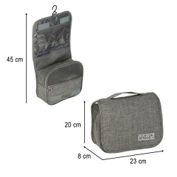Sac suspendu de voyage cosmétique organisateur de cosmétiques pliant gris
