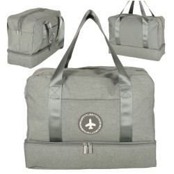Sac de voyage bagage à main pour avion de voyage poches à poignées sacides 39x18x30 gris
