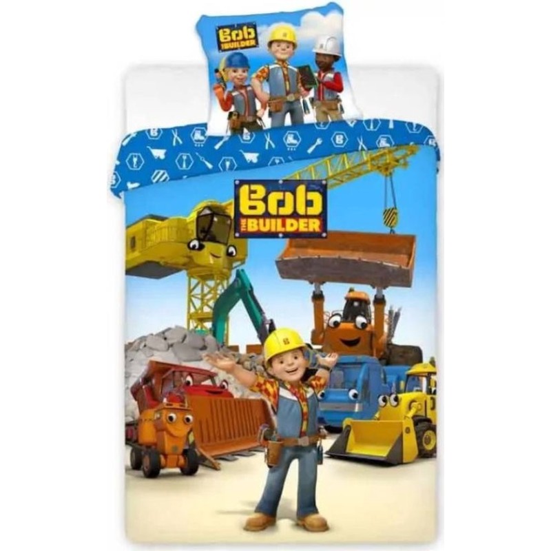 Bob der Baumeister Machine Team Kinderbettw√§sche-Set 100√ó140cm, 40√ó45 cm