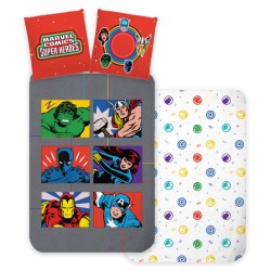 Parure de lit pour enfant Avengers Symbols 100x135 cm, 40x60 cm