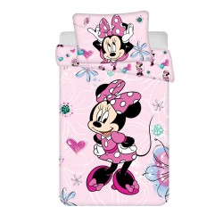 Housse de couette pour enfant Disney Minnie Flowers 100√ó135cm, 40√ó60 cm