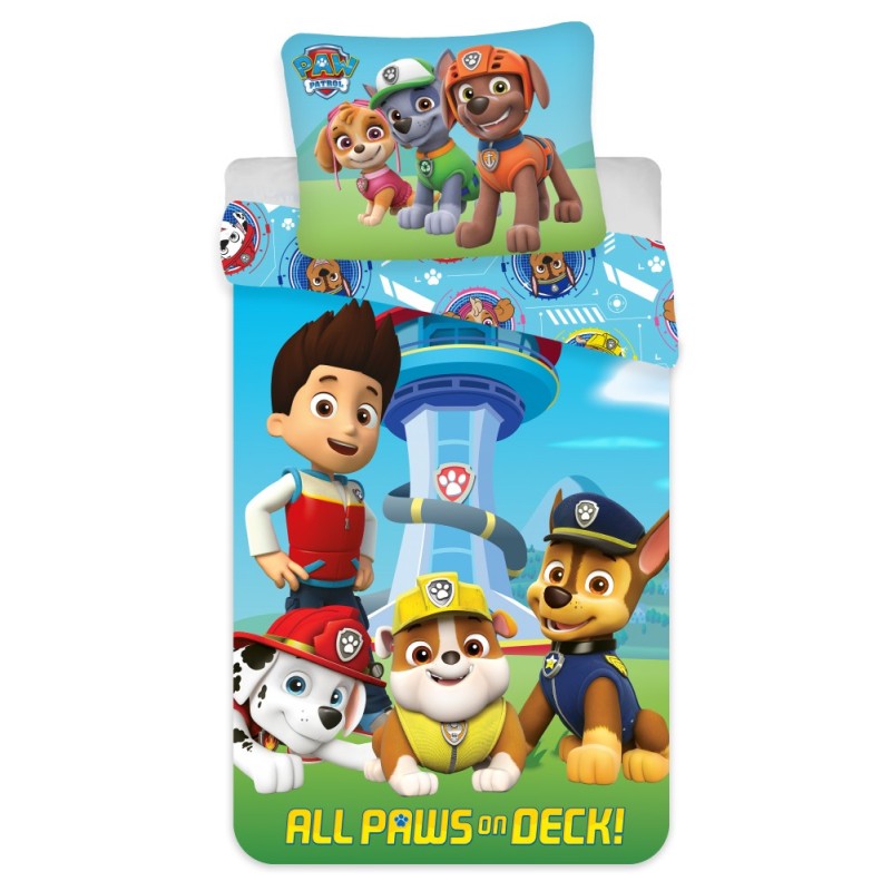 Paw Patrol on Deck Paws children's bedding 100×135 cm, 40×60 cm