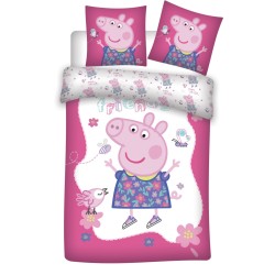 Parure de lit pour enfants Peppa Pig Flowers 100×135cm, 40×60 cm