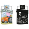 Parure de lit lumineuse pour enfant Peppa Pig George's Tractor 100x135cm, 40x60cm