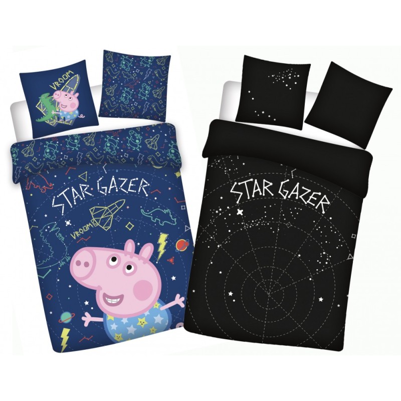 Peppa Pig Star-gazer Glow-in-the-dark children's bedding cover 100x135cm, 40x60cm