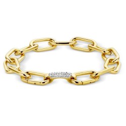 Victoria Gold-colored bracelet with white stones