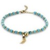 Victoria Gold-colored blue beaded bracelet