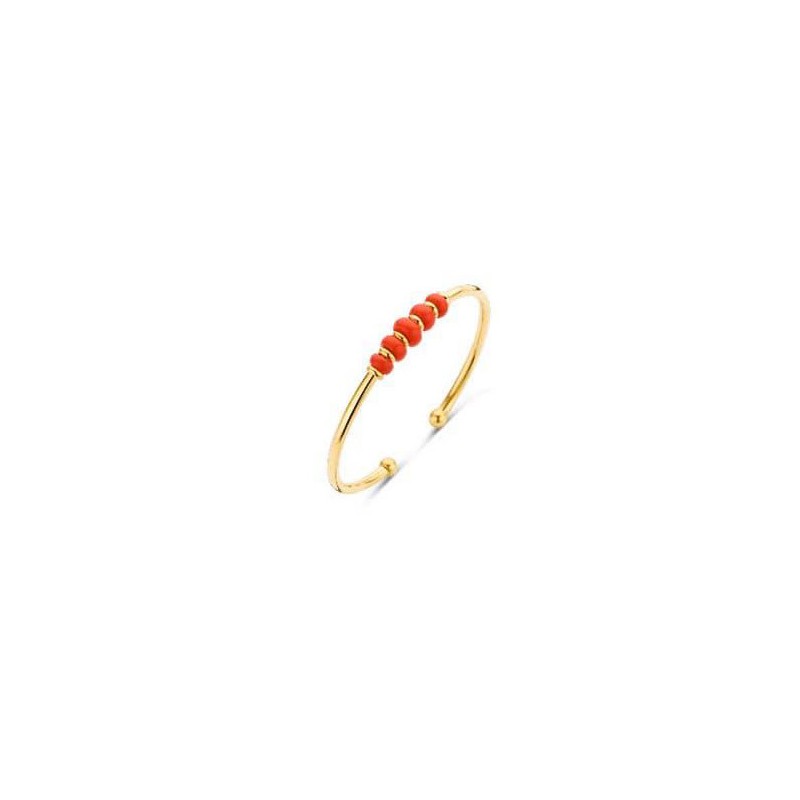 Victoria Gold-colored bracelet with red beads