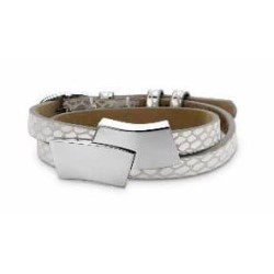 Victoria Silver-colored Leather Bracelet