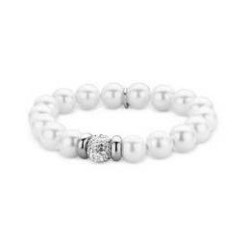 Bracelet Victoria en perles blanches couleur argent