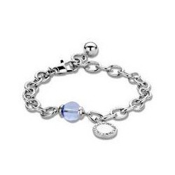 Bracelet Victoria en pierres précieuses bleues argentées