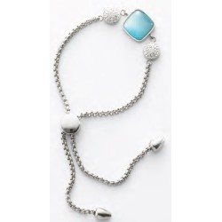 Bracelet Victoria en pierre bleue et blanche argentée