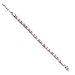 Victoria Silver-colored bracelet with pink pattern