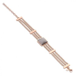 Victoria Rose gold colored brown stone bracelet