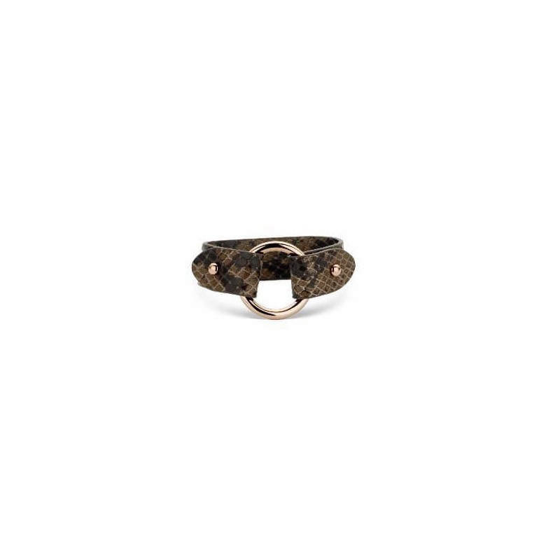 Victoria Rose gold colored brown patterned leather bracelet