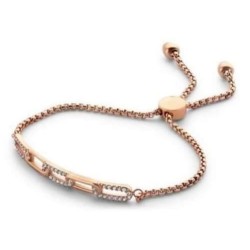 Victoria Rose gold colored bracelet with white stones