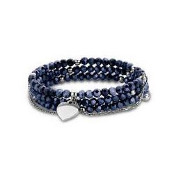 Bracelet Victoria Heart avec pendentif en perles bleues