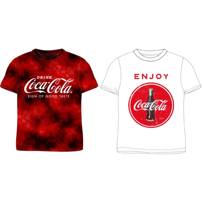 T-shirt à manches courtes pour enfants Coca-Cola, taille 134-164 cm