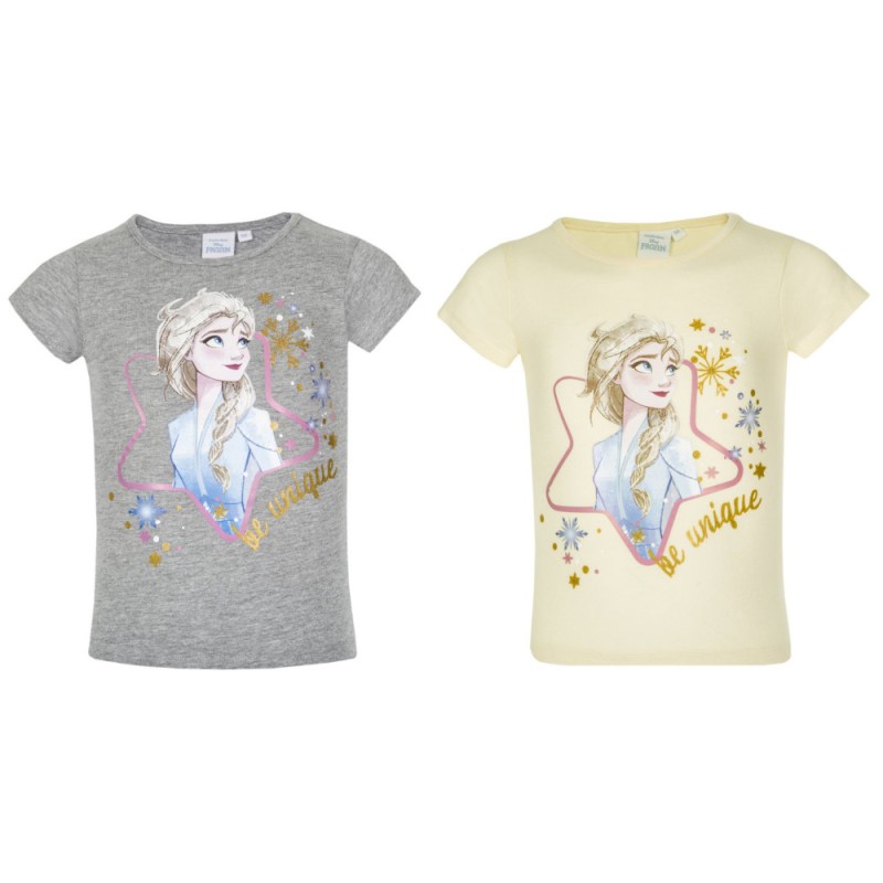 T-shirt à manches courtes pour enfants Disney Frozen, haut 4-8 ans